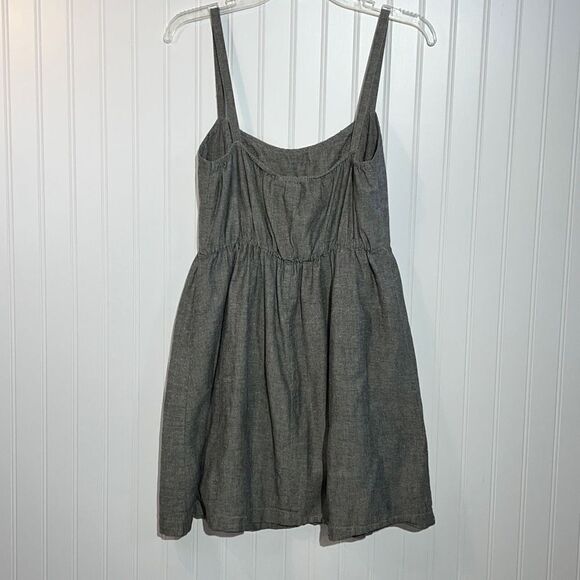 BeBop Women Elastic Waist Chambray Ruffle Sleeveless Dress Size Medium - Black - Picture 7 of 11